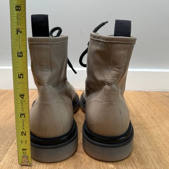 NEW AGL Attilio Giusti Leombruni Moreen Lace-Up Gray Leather Ankle Combat Boots - Picture 8 of 10